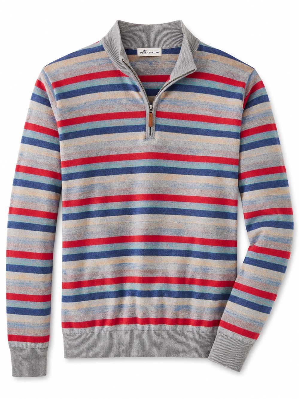 Peter Millar Multicolor Striped Zip-Up Sweater